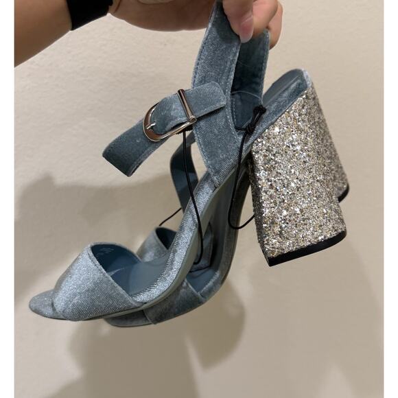 blue sparkly heels size 39 H&M - Picture 3 of 5